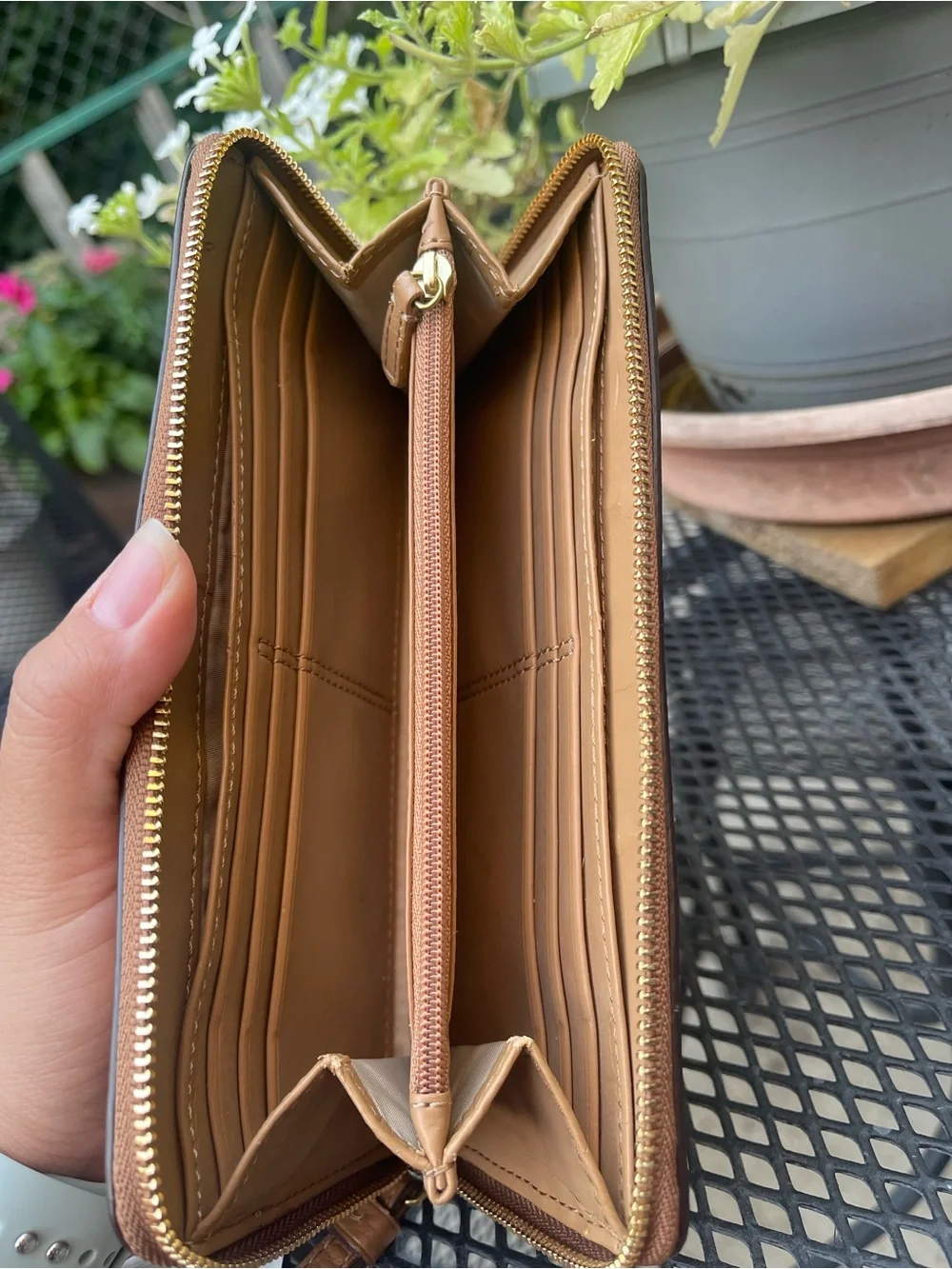 Coach compact leather